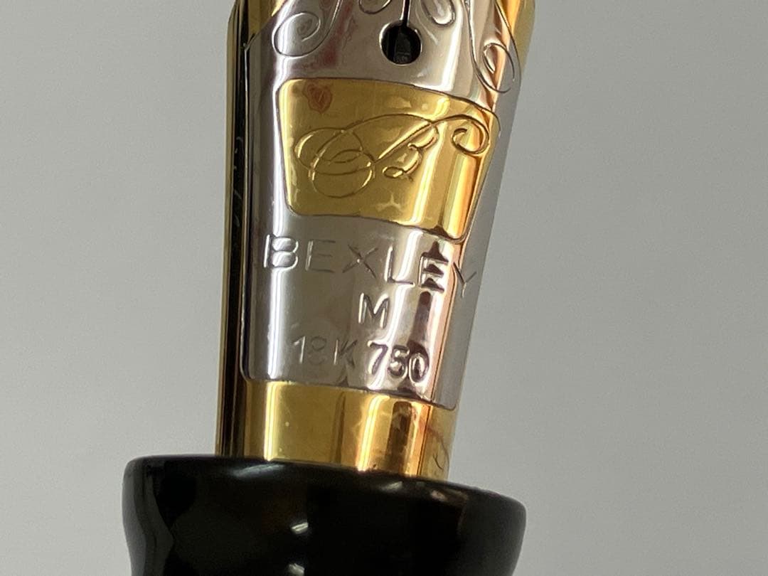 BEXLEY万年筆/ベクスリー/ベクスレー/茶色と黒のマーブル模様/18K750