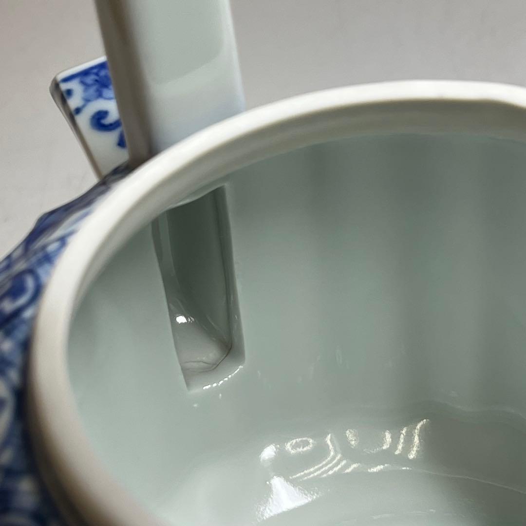 平安名工 春峰 上手染付水注 共箱 h19.5cm 東キ8-0315② トヒチカ