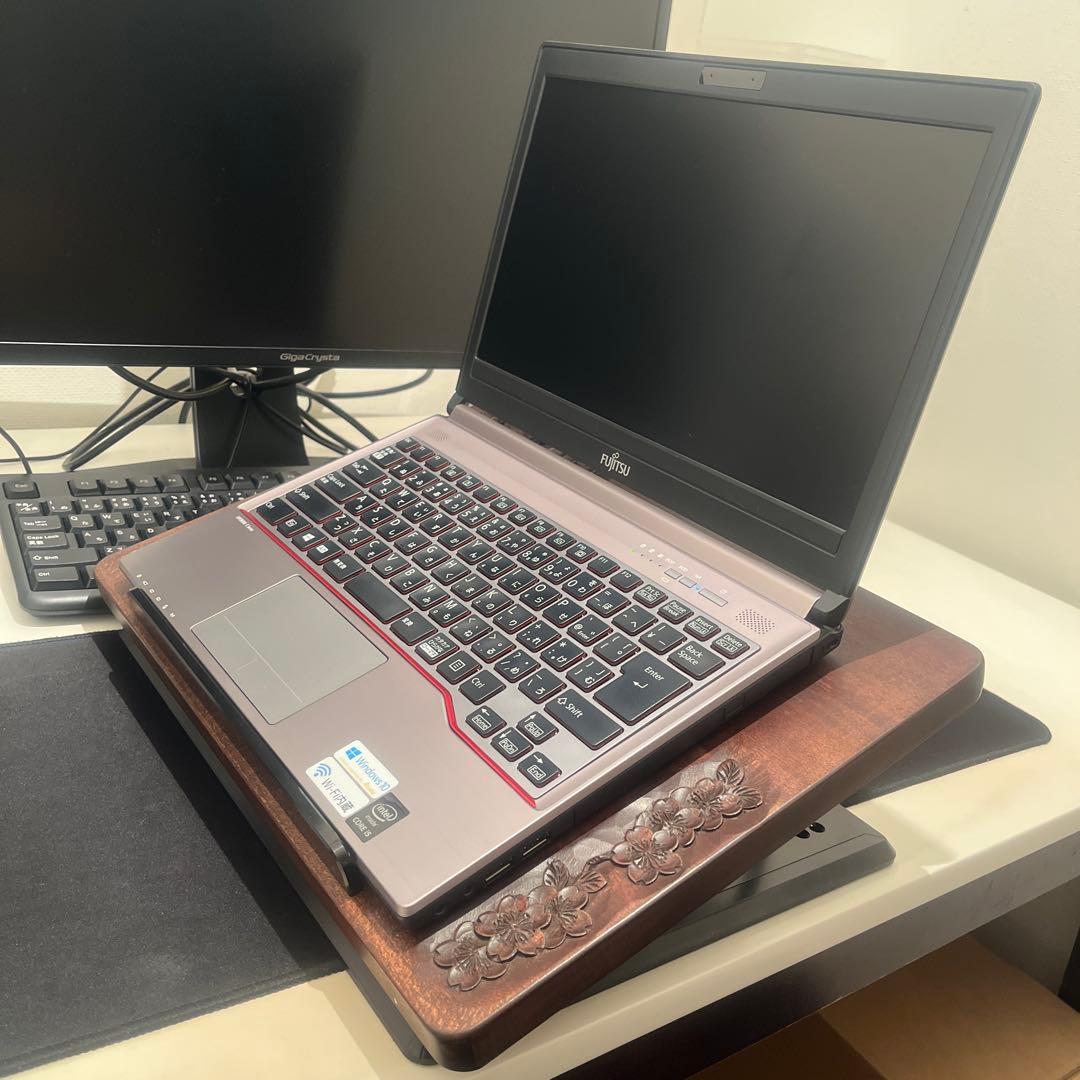 PCスタンド軽井沢彫り　高級　1点物　職人手作り