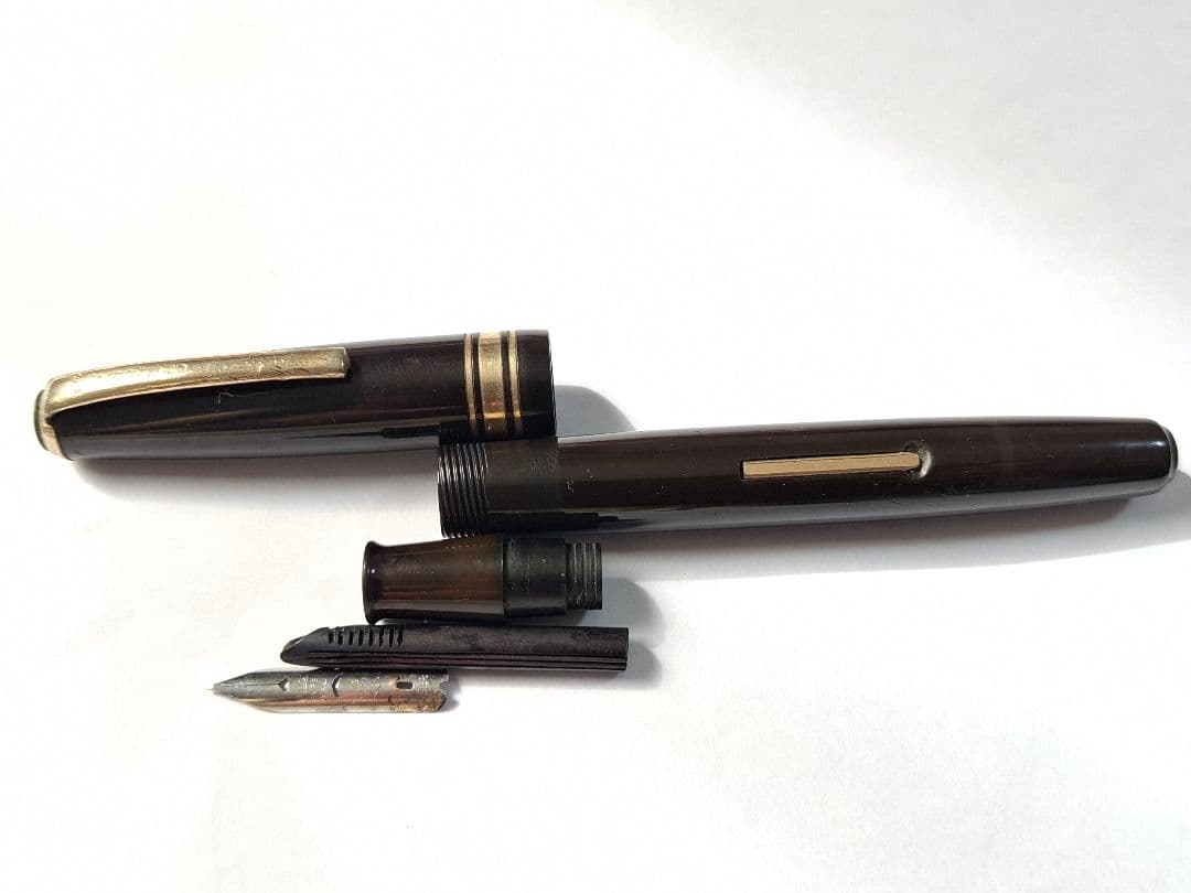 50年代　PILOT　レバーフィラー式万年筆　warranted　ワランテッド