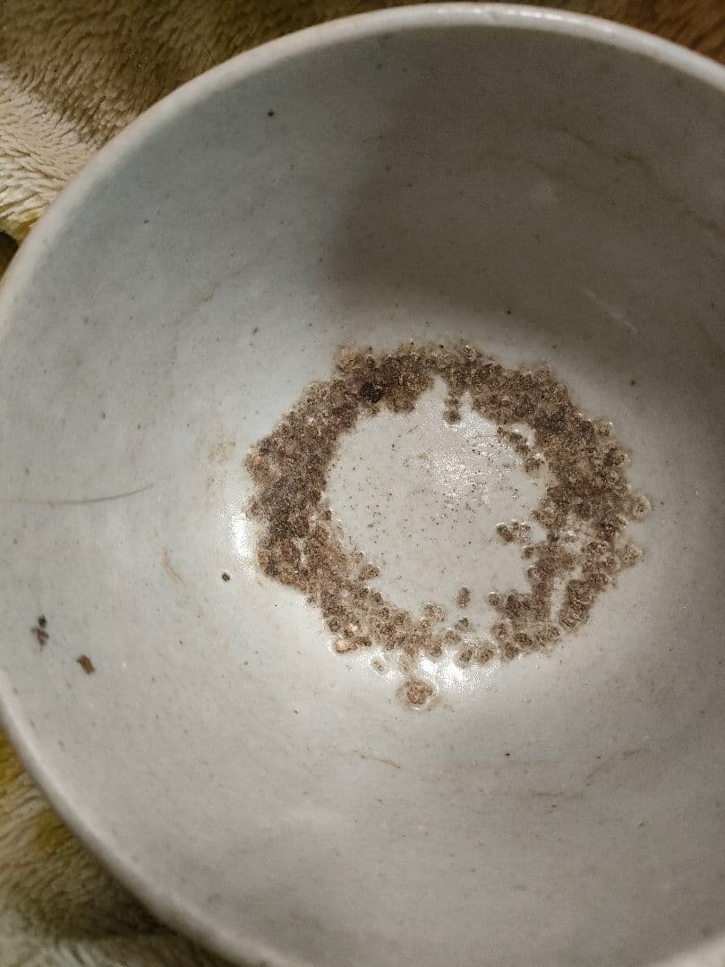李朝白磁茶碗　朝鮮美術　時代物骨董