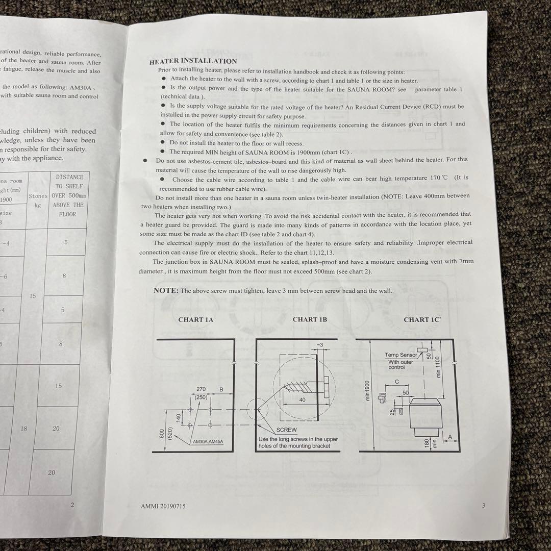 現状品⭐︎AMAZON SAUNA サウナヒーター AM90MI 9kW 240V