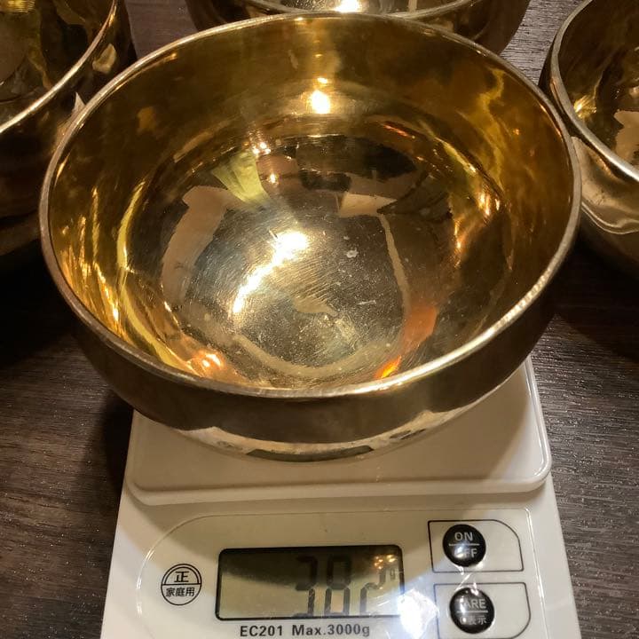 ピッカピカ チベタン シンプル シンギングボウル 12cm no２ 金無地