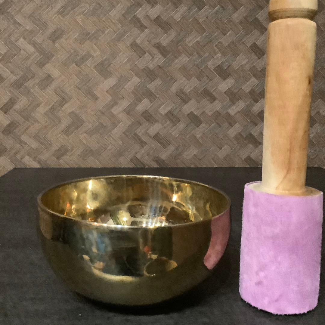 ピッカピカ チベタン シンプル シンギングボウル 12cm no２ 金無地