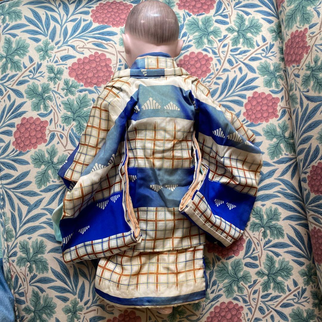 市松人形 青色和服