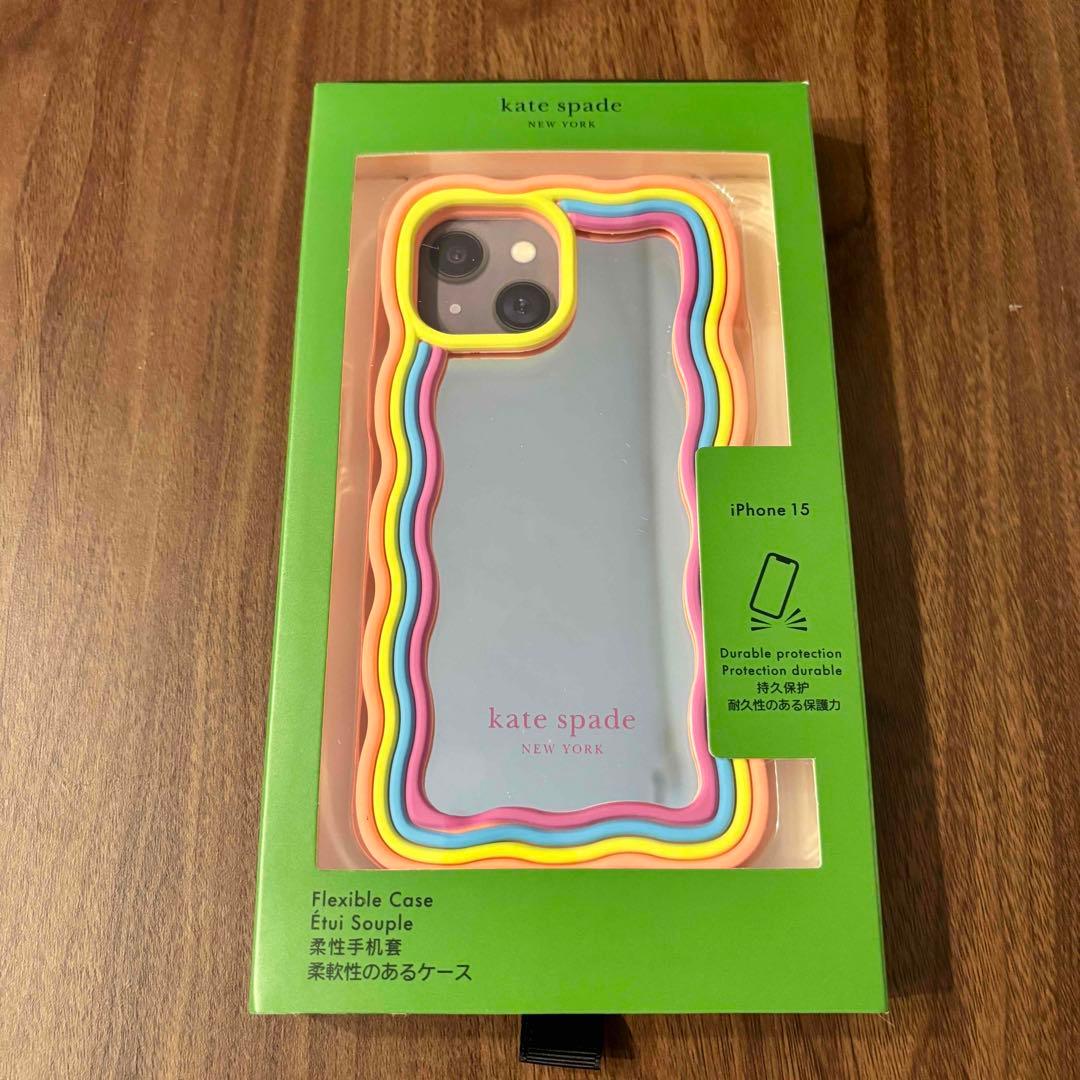 ケイトスペード iPhone15 レインボーミラー ケース 新品