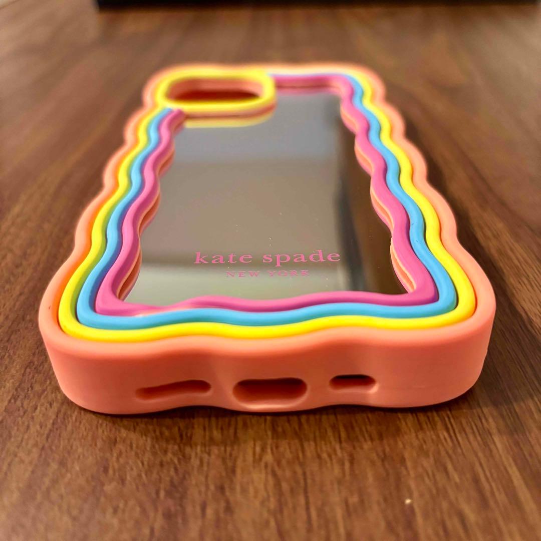 ケイトスペード iPhone15 レインボーミラー ケース 新品