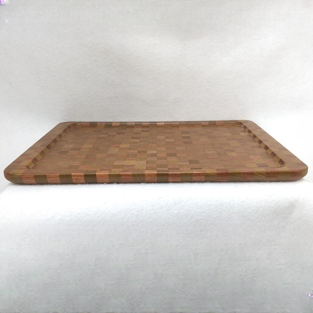 箱根 寄木細工 角盆 ムク 長さ約39cm × 幅約27cm