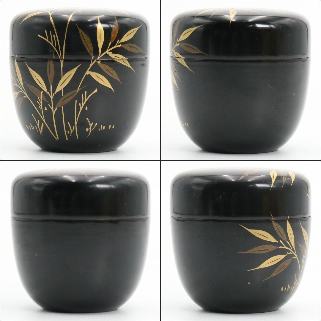 笹蒔絵 棗 無銘 茶道具　C578　NT7