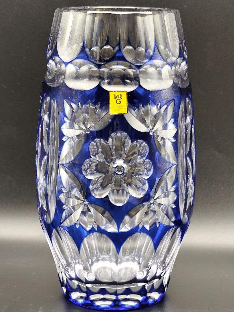 希少品☆伝統工芸士 篠崎清一 江戸切子 花器（切子、江戸切子、薩摩切子）