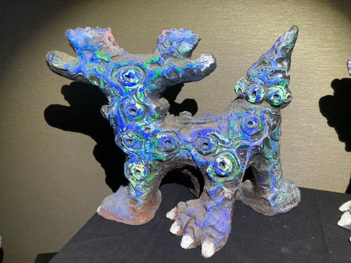石垣島シーサー(大)ペア／作家物・43cm