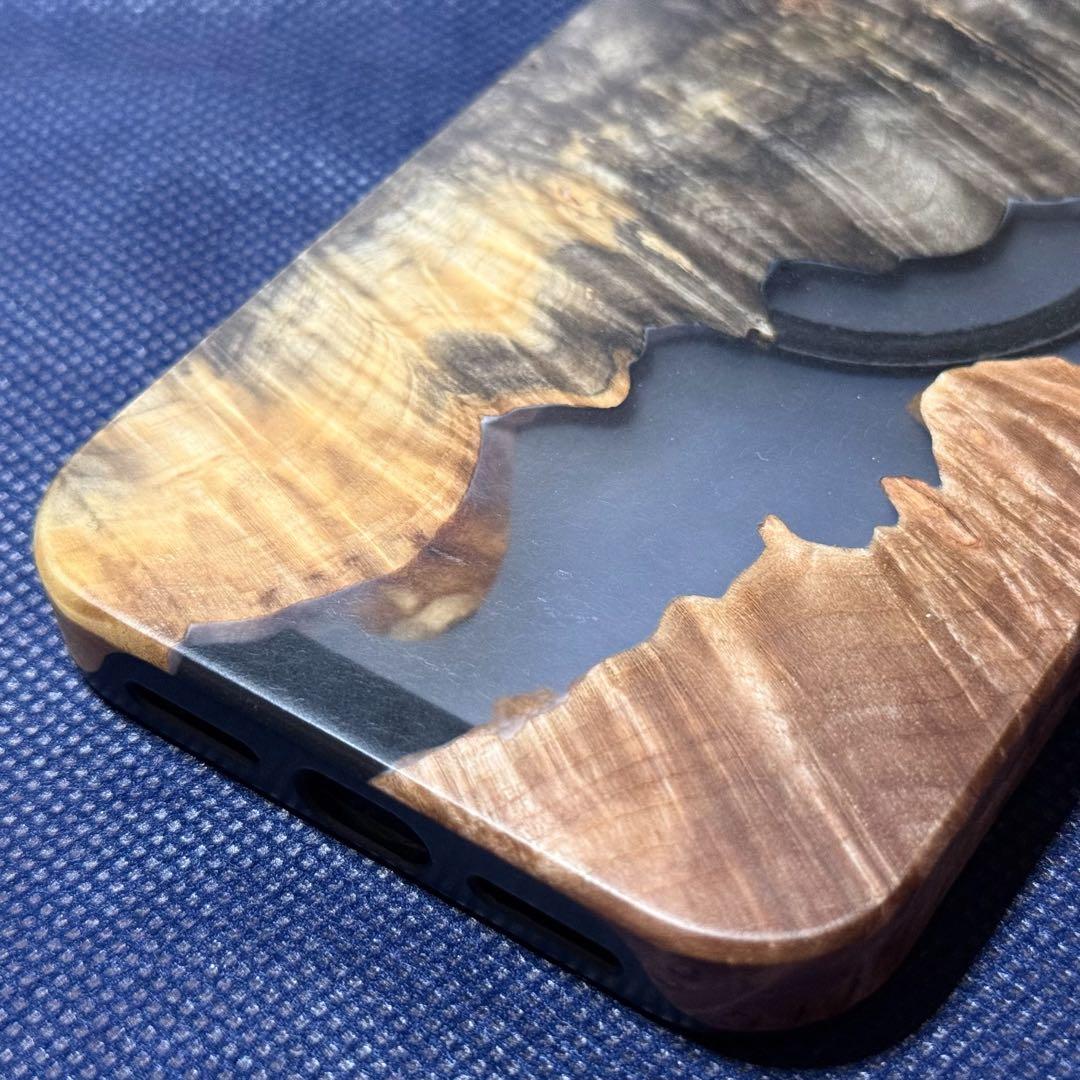 Apple iPhone 16 Pro Max ウッド レジン クリア ケース