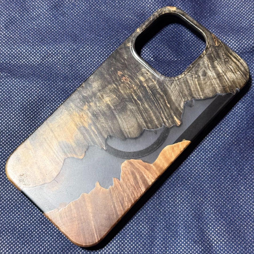 Apple iPhone 16 Pro Max ウッド レジン クリア ケース