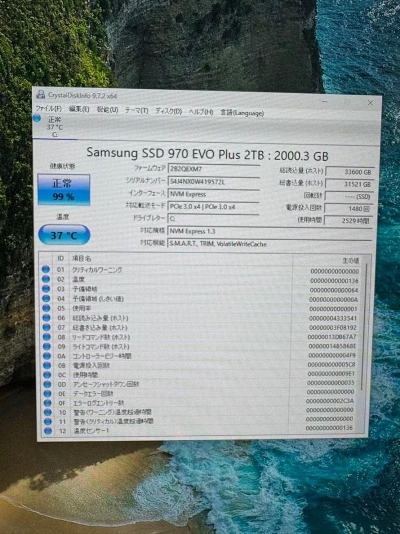 Samsung 970 EVO Plus 2TB SSD 本体