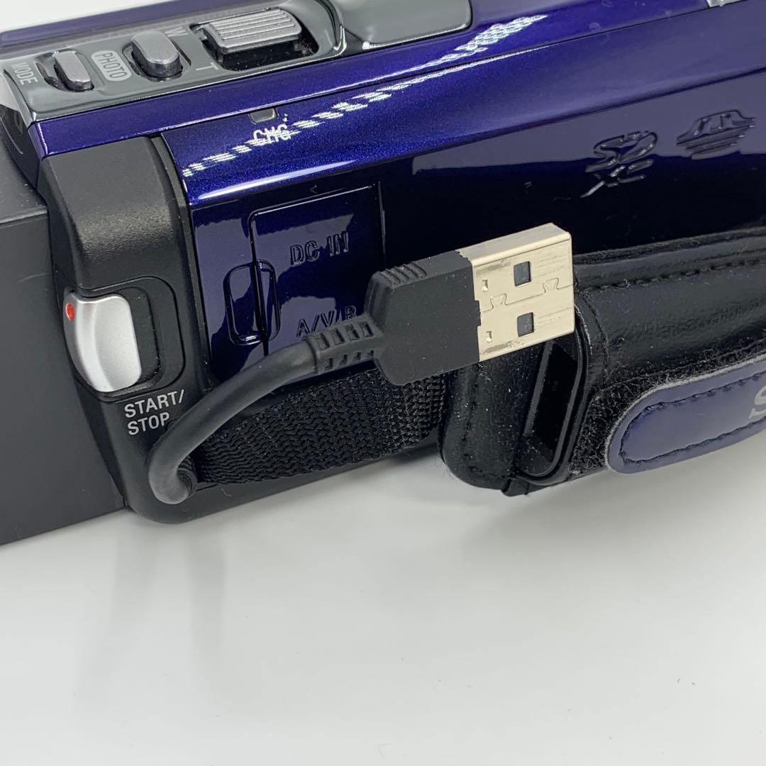 SONY フルHD ビデオカメラ 美品　ネイビー 長時間記録 バッテリー2個