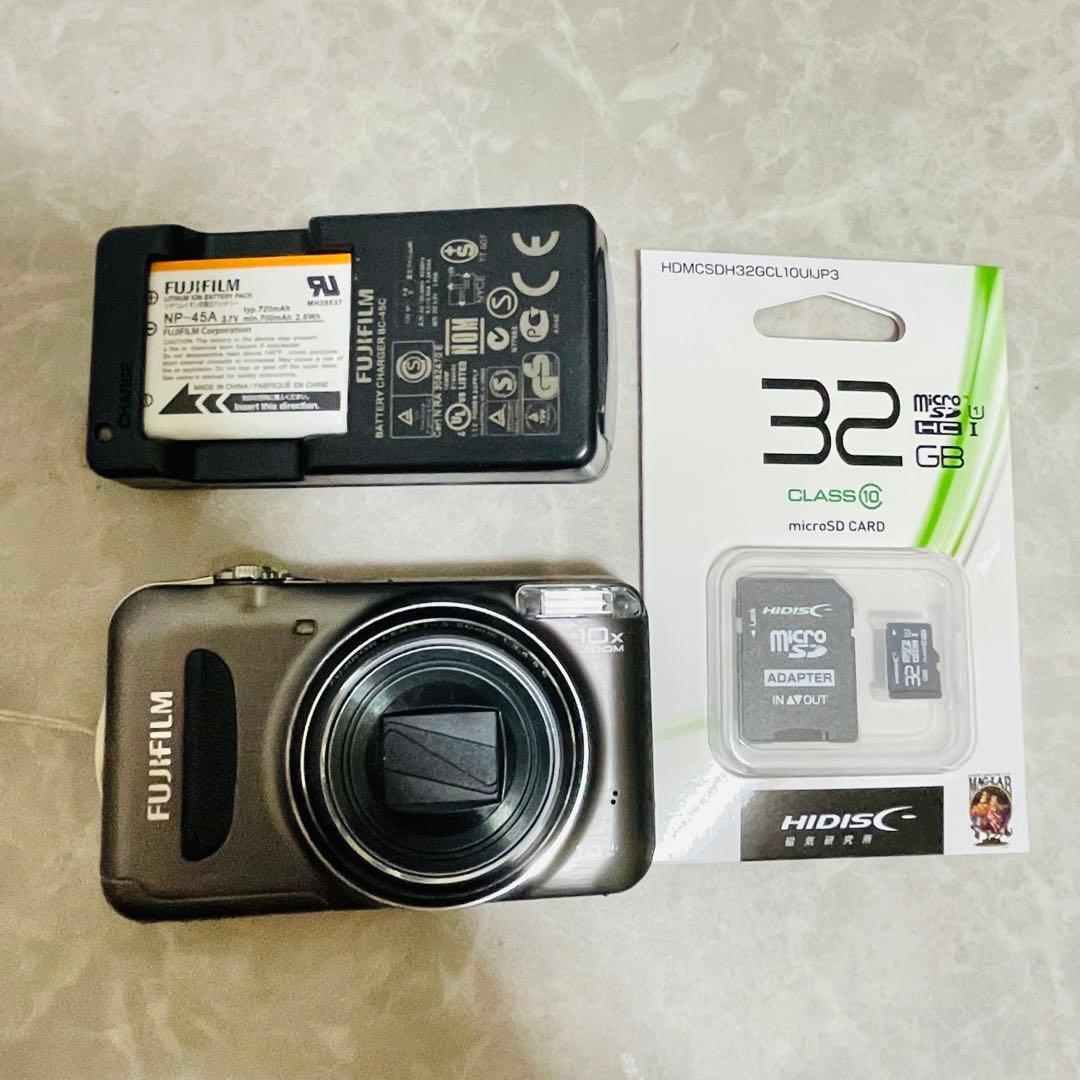 美品 FUJIFILM FinePix ファインピクス ガンメタ SDカード付