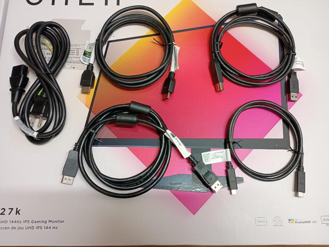 HP OMEN 27K 4K 144Hz IPS 元箱付属品完備
