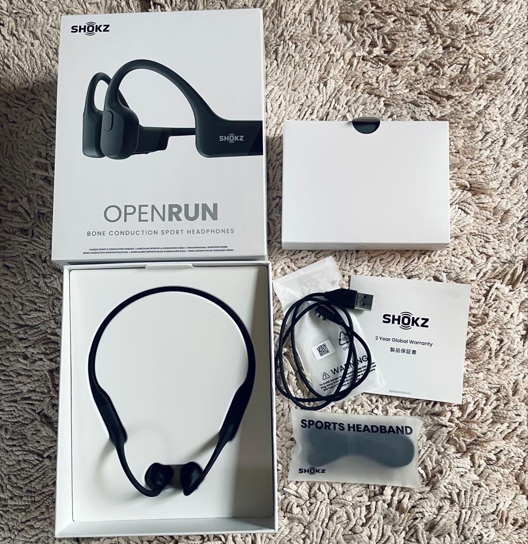 SHOKZ OPENRUN 骨伝導イヤホン Black バッテリー良好
