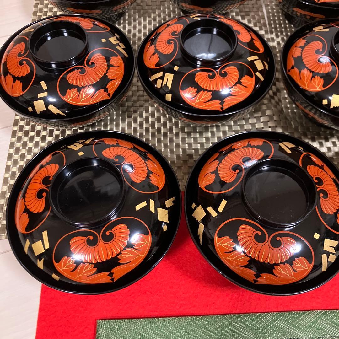 輪島塗　椀　葵房絵付煮物椀　漆器10客セット