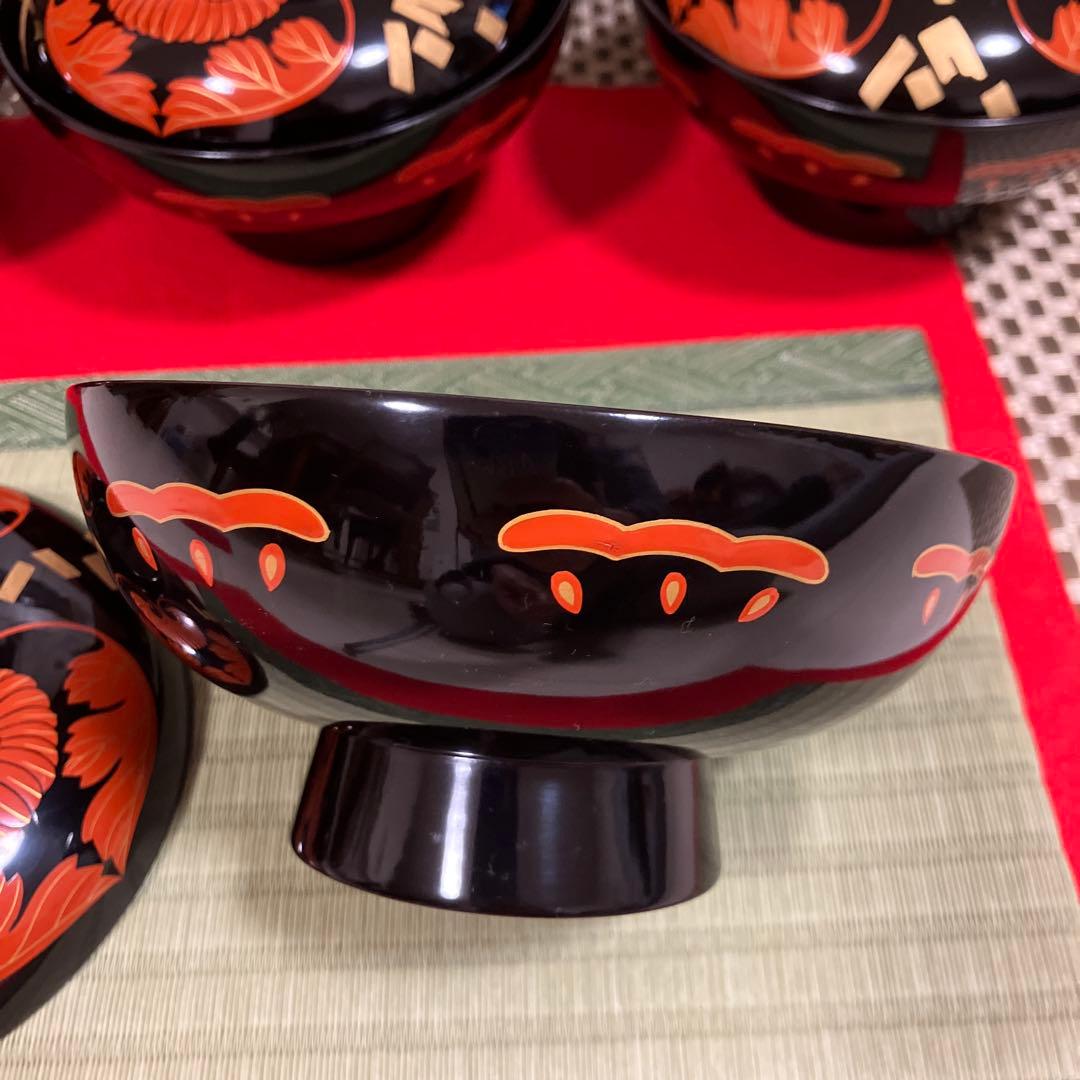 輪島塗　椀　葵房絵付煮物椀　漆器10客セット
