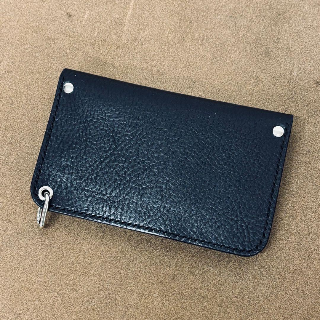 トラッカーウォレット　ミドル　黒　2層　薄型　イタリアレザー　Virgilio