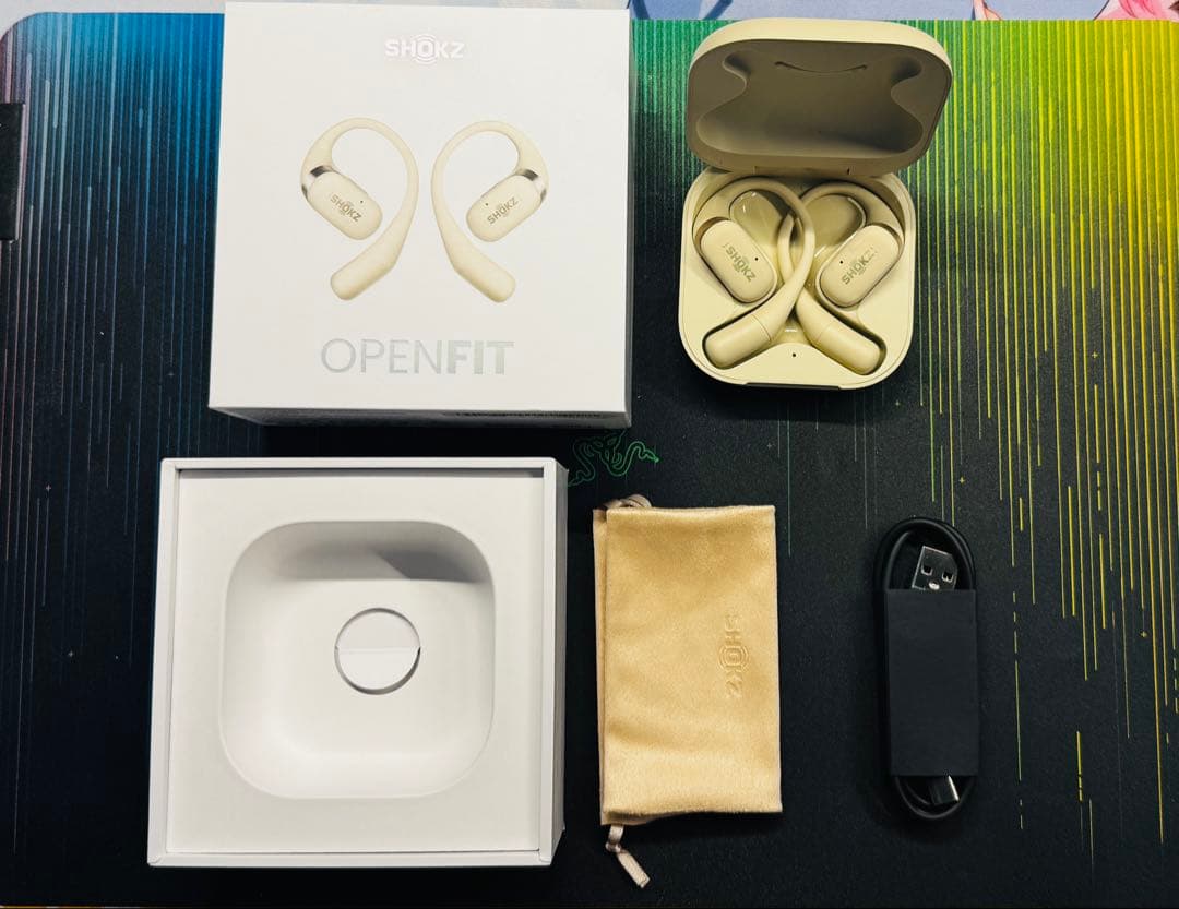 ⭐美品⭐Shokz Openfit 骨伝導ワイヤレスイヤホン　ベージュ