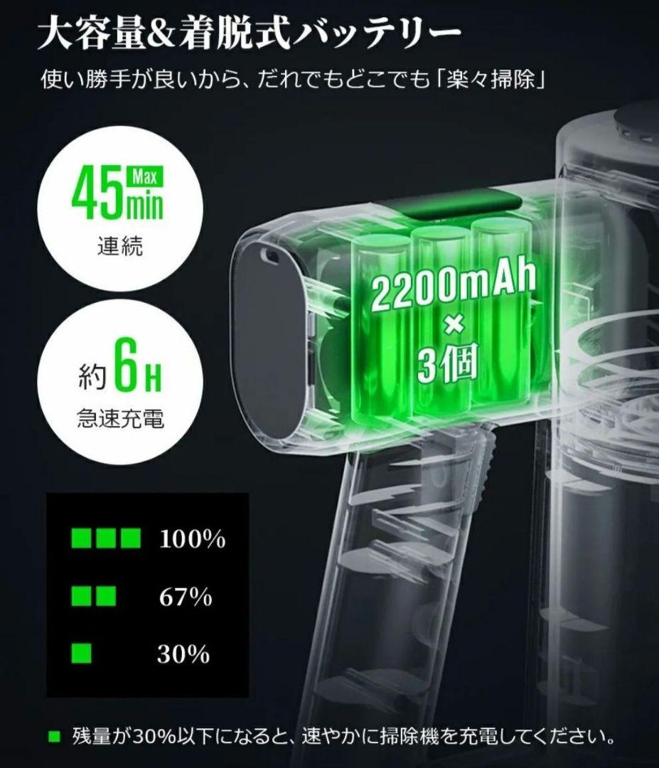 新品　掃除機 コードレス 35000Pa吸引力 45分連続稼働