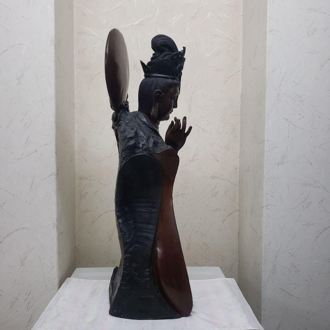 蔵出し特価ブロンズ金属製仏像風モダンアート彫刻 約68cm13,5kg作家物