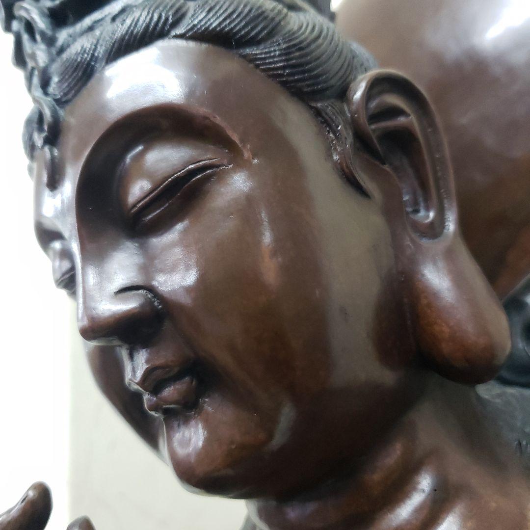 蔵出し特価ブロンズ金属製仏像風モダンアート彫刻 約68cm13,5kg作家物