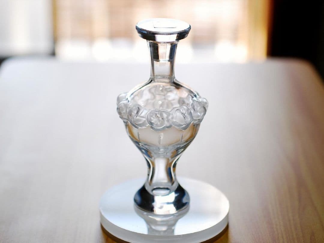未使用品 ラリック LALIQUE クリスタル 香水瓶 薔薇 高さ約14cm
