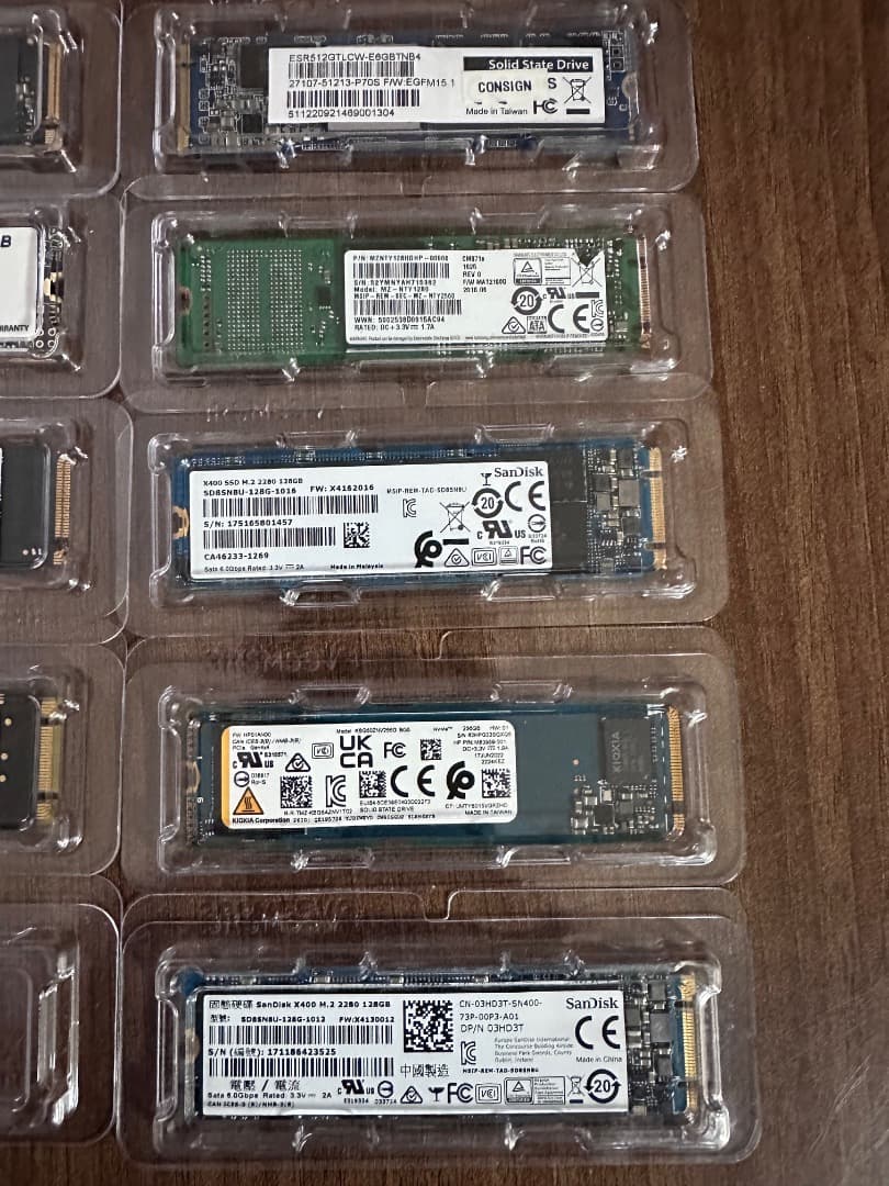SSD128GB〜512GB現状品まとめて10個セット