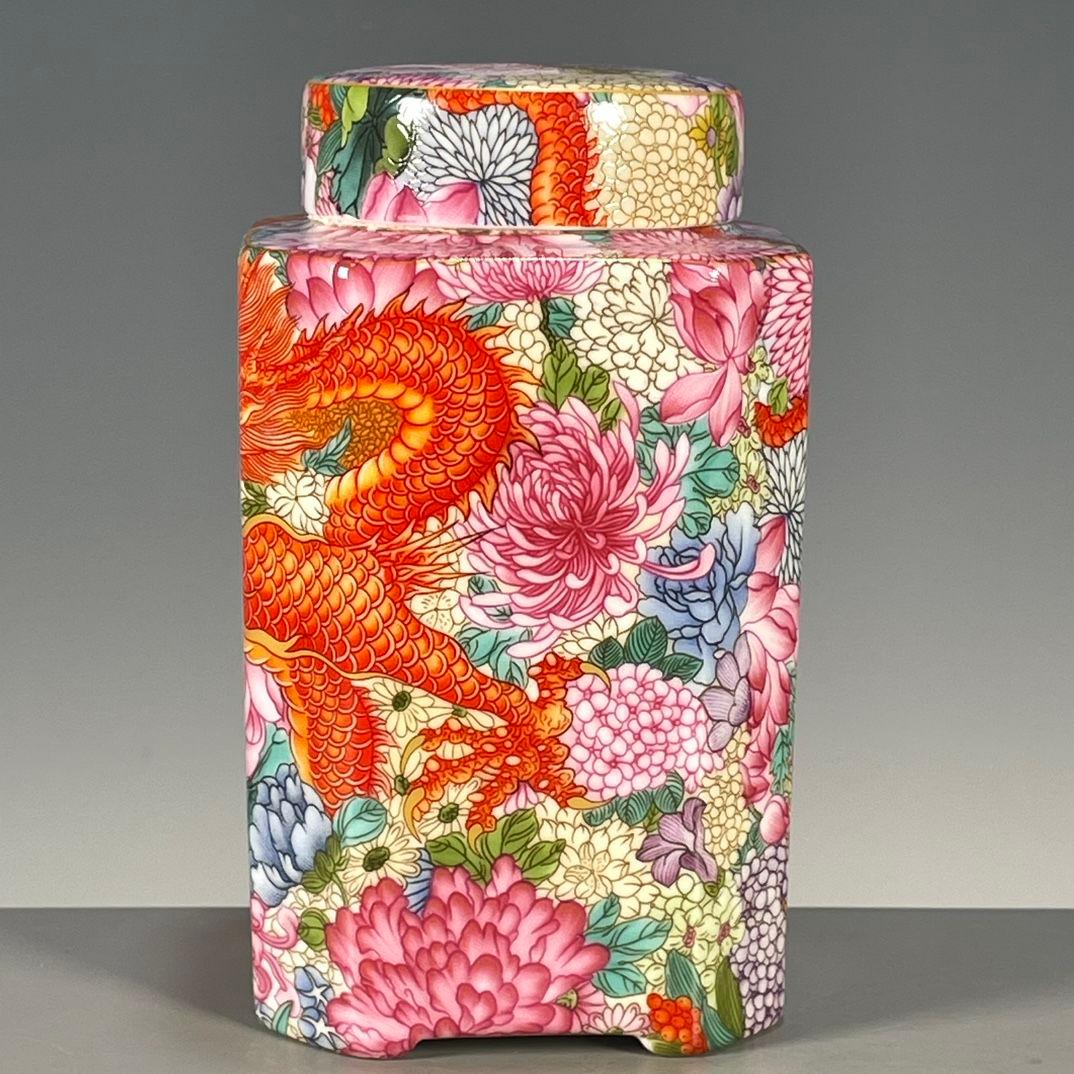 清乾隆琺瑯彩万花龍紋茶壺 茶道具 景徳鎮 陶磁器 装飾品 工芸品美術品 置物