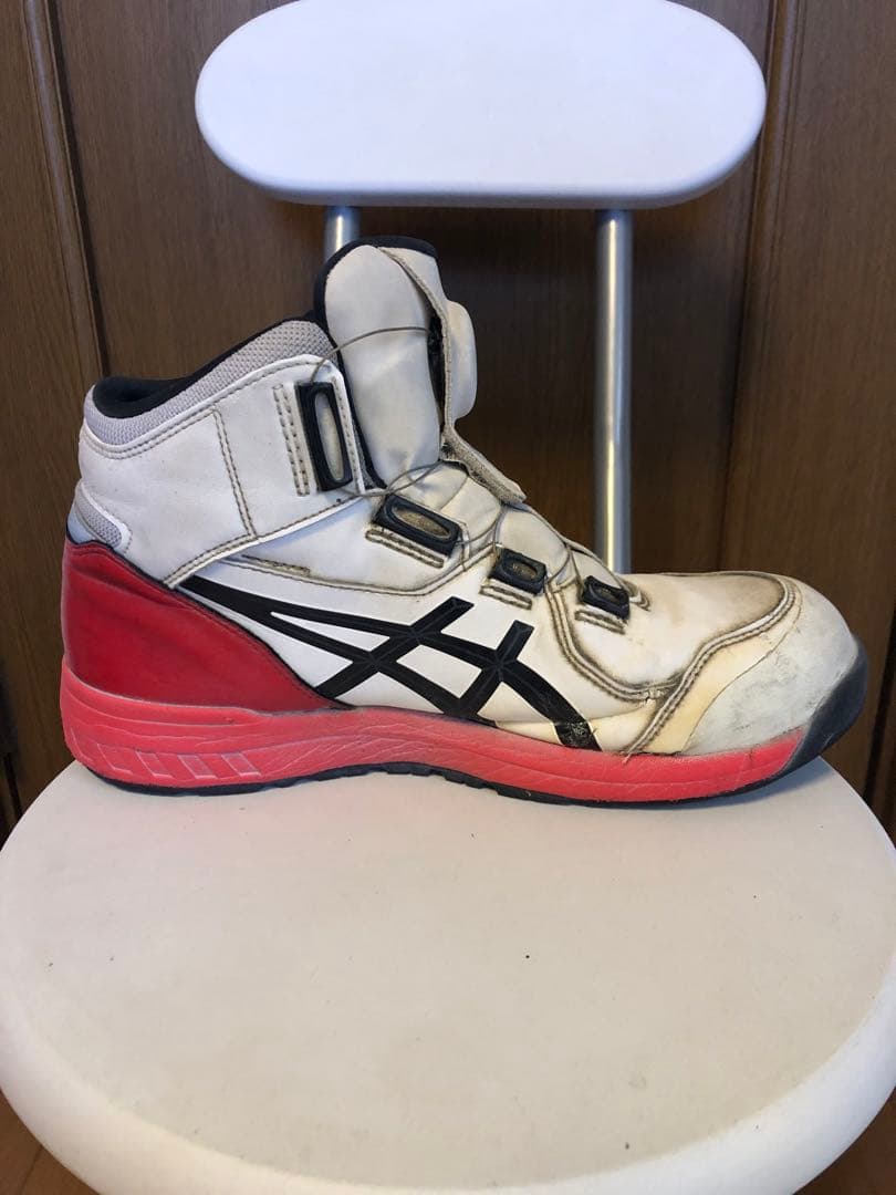 asics JSAA 安全靴 ホワイト/レッド