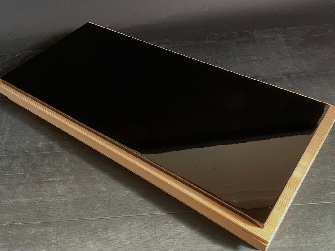 【美品】「母」 輪島塗 長板 一双 塗師 宇太郎 共箱 炉 風炉 （219F①）