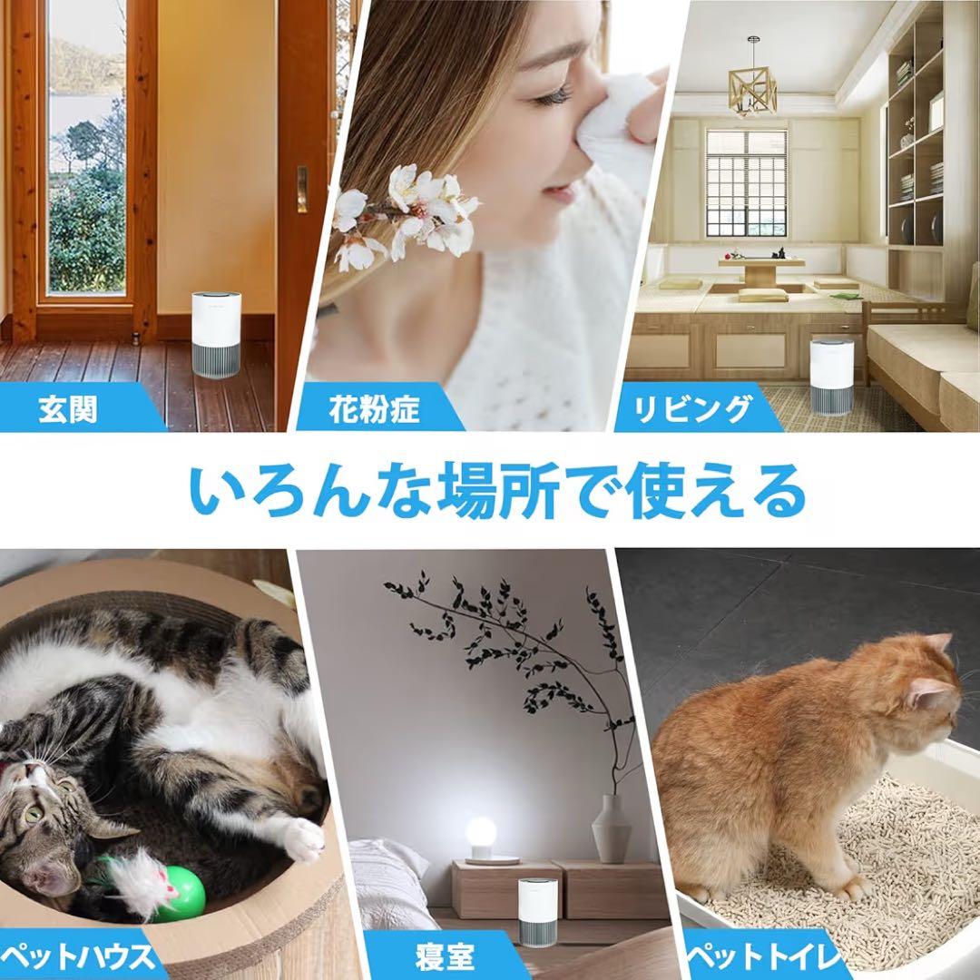 空気清浄機 ペット ペットの毛 猫の毛 小型 卓上 14畳 部屋用