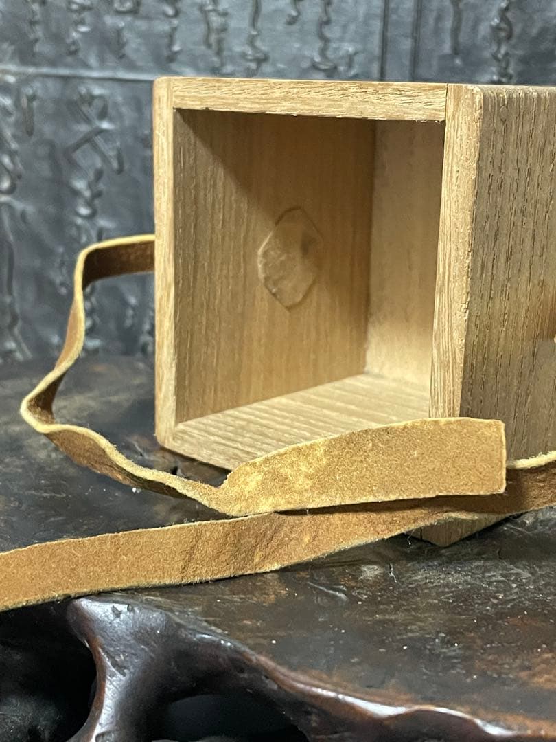 永楽 染付鹿鶴図 竹節形 蓋置 共箱 茶道具 高4.7cm