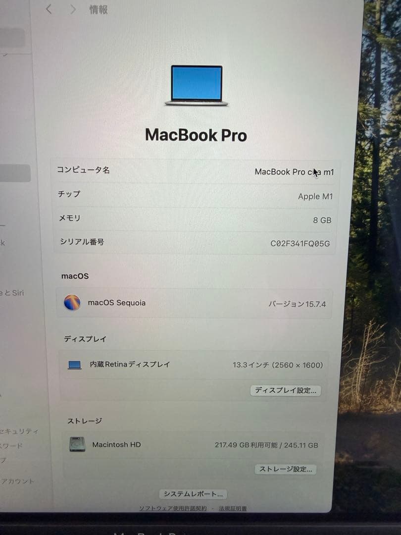 MacBook Pro M1 2020 バッテリー96% 充放電111回