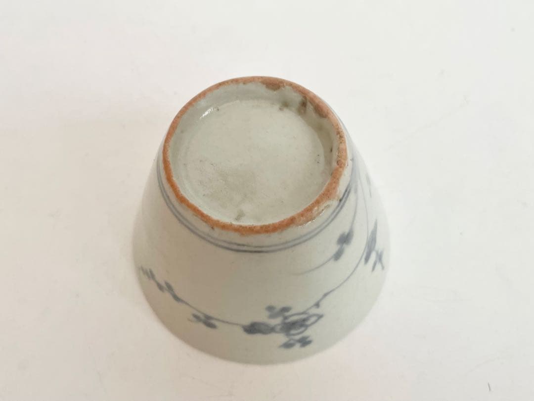 骨董　アンティーク　古伊万里　染付　梅文様　蕎麦猪口