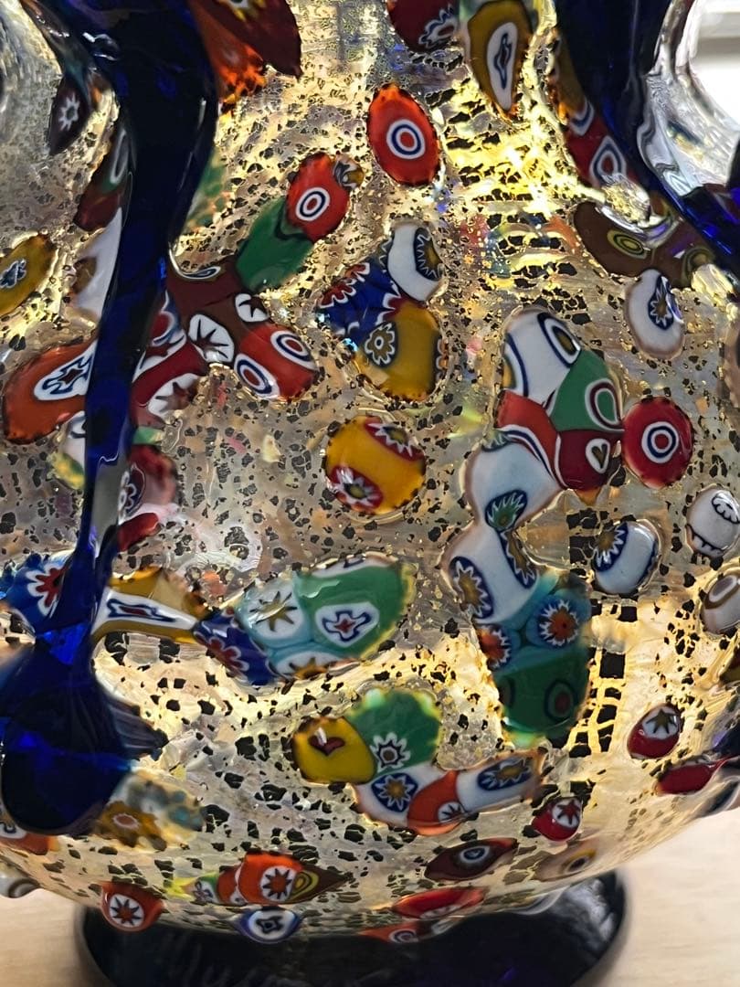 イタリア　ムラーノガラス　花瓶　フラワースタンド　中古品