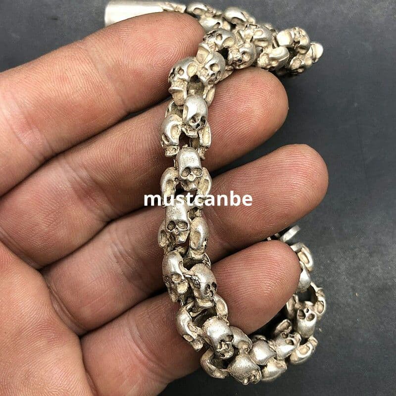 銅 細工 髑髏頭手串 ブレスレット 装飾品 工芸品 置物