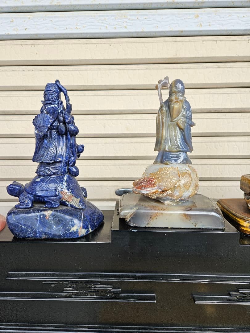 甲州水晶貴石細工 天然石の七福神 作家物 仏像 7体セット 希少 伝統工芸 宝石