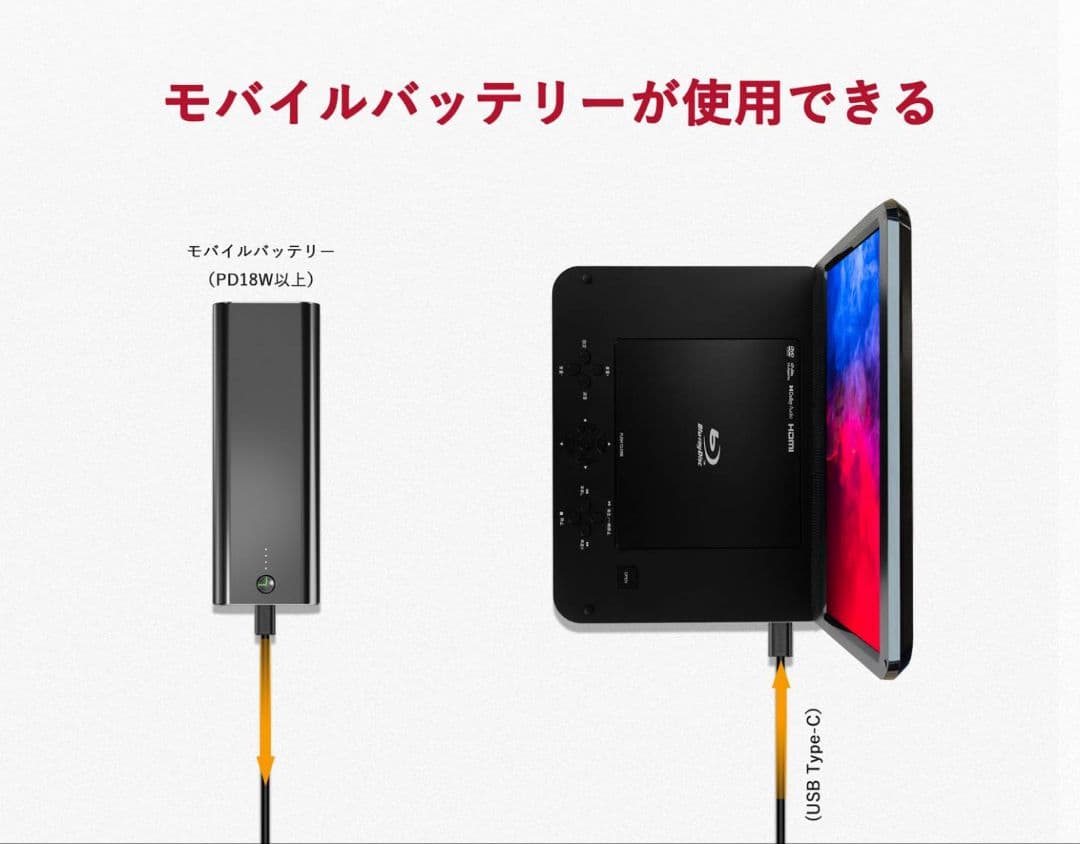 最新型ポ－タブルブルーレイプレイヤー高画質液晶美品。