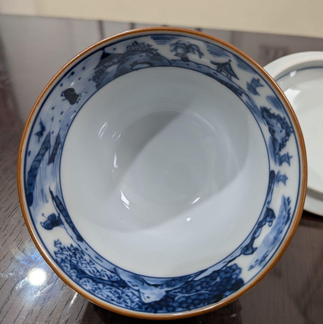 清水焼　京泉造　祥瑞　蓋付汲出茶碗　5客　共箱　逸品