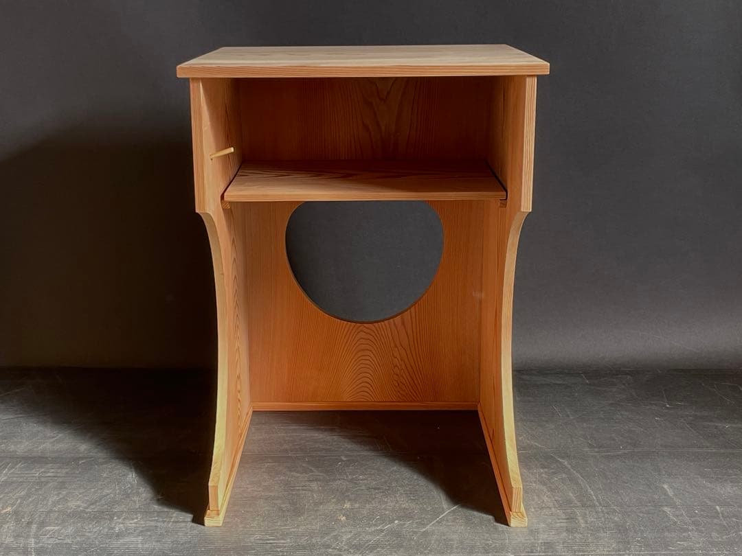 【未使用 美品】「母」 碌々斎好 抱清棚 杉材 紙箱 茶道具 （218F⑦）