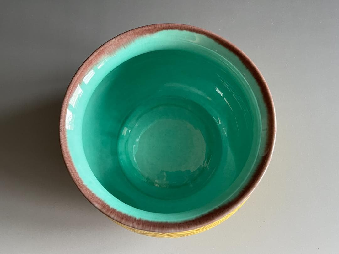 嘉助作　交趾　青海波　建水　茶道具