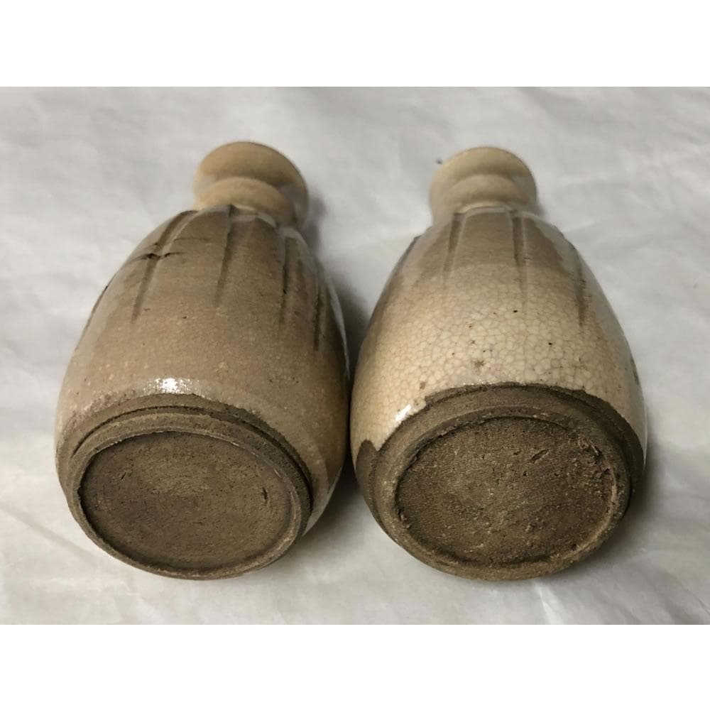 e2259 古清水 茶筅形 徳利 一対 高さ9cm 木箱入り 茶筅徳利