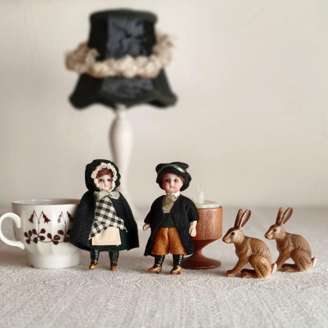 【チョコメルさま】antique doll ❀ ミニョネット チェック柄の女の子
