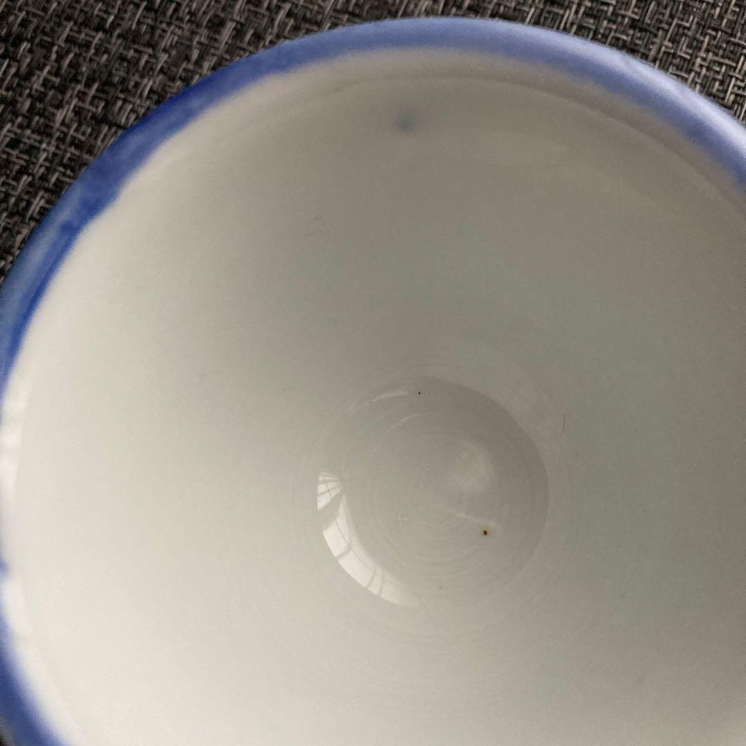 骨董　煎茶碗　手描き染付　茶器　湯のみ　4客セット　※値下げしました