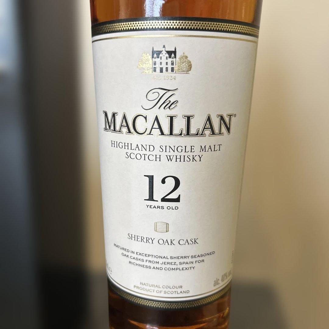 The Macallan 12年 シェリーオークカスク 700ml 箱付き