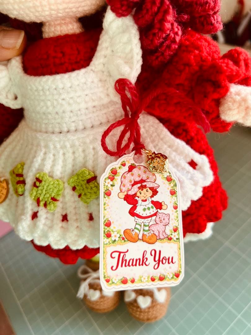 ストロベリーショートケーキ かぎ針編みハンドメイドセット人＋小物付き・限定セット